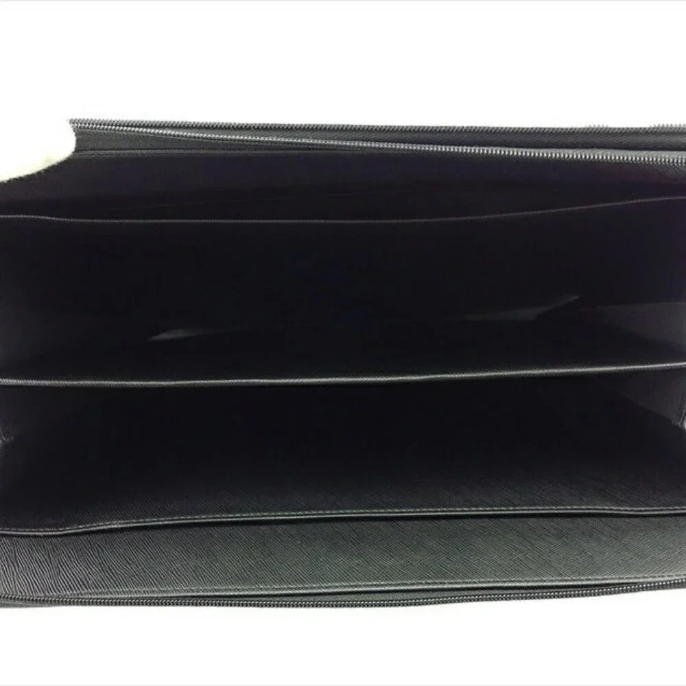 LANVIN Business bag Black Silver Women Authentic secondhand
